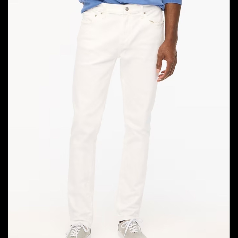 J. Crew Factory Mens White Slim Fit Flex Jean Size 34x30 NWT